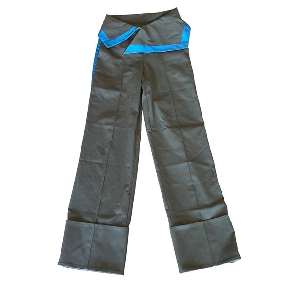 Diane Von Furstenberg Ribbon-Stripe Wide-Leg Fold-Over Pants - Picture 11 of 16